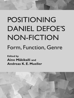 cover image of Positioning Daniel Defoe's Non-Fiction